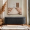 Leroj  Boucle 2 Seater Ottoman Bench with Storage  in Dark Grey Color