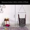 Swingzy Soft Leather Velvet Hanging Swing Chair for Adults Cotton Grey
