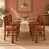Globally Indian Bandhana Solid Sheesham Wood 4 Seater Dining Table Set 4 Chairs Terracotta Orange