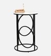 White Metal Side Table in Gold Colour