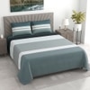 Multicolor Stripes 400 Tc Cotton Flat  Super King Size Bedsheet With 2 Pillow Cover