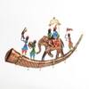 Desert Art Metal Handpainted Royal Baarat Bhopu Wall Hanging with LED in Golden Colour