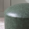 Brick Forest Green Faux Leather Ottoman