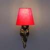 Devansh Metal Electric Wall Light in Antique Gold Colour with Red Shade Count of 1 Light