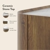 Dorian Engineered Wood Coffee Table With Ceramic Top in Walnut High Gloss Finish