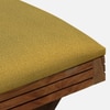 Calvewood Solid Wood Ottoman in Yellow Fabric