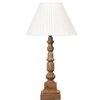 Devansh Off-White Cotton Vintage Straight Pleated   Lamp With Wood Base (12X12X22.75)