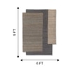 Jaipur Rugs Soft Geometric Jute Dhurrie Rug Brown 5x7 ft