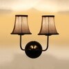 Devansh Dual Black Wallmounted Lamp With Beige Jute  Shade