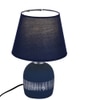 Linear Pattern Artisan Table Lamp Blue Base