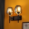Eliante Modern Wall Lights Mild Steel & Glass Material Glossy Black & Smoky Finish
