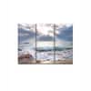 Truss Blue Seascape Sunset Triptych Canvas Wall Prints Canvas Wall Prints Set of 3 Multicolor Matte