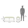 Lucine Upholstered Solid Wood Bench In White Finish With Tender Green Fabric Colour