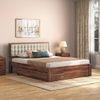 Florence Solid Wood King Size Drawer Storage Bed In Teak Finish