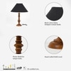Lorette hand crafted Solid wood honey finish table lamp With Black Cotton Shade