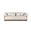 Solace Solid Wood Outdoor Three Seater Sofa in Off White Colour