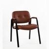 Kepler Brooks Embassy Leatherette Visitor Chair in Brown Colour