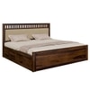 Vrinda Solid Wood King Size Bed In Hydraulic Storage Bed In Provincial Teak Finish