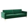 Calisa 3 Seater Velvet Sofa Cum Bed in Green colour