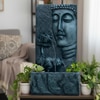 Dusty Grey Buddha Face Wall Water Fountain