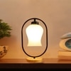 Devansh Milky Glass Wooden & Iron  Table Lamp -17 Inch Height  -Uyh