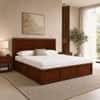 Nivaan Solid Wood Comfort King Bed Hydraulic Storage Provincial Teak Finish Mattress 72 x 78 Inches