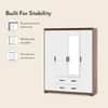 Miller 4 Doors 2 Drawers Wardrobe With Mirror and Lock in Two Tone Finish