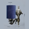 Devansh Metal Electric Wall Light in Antique Gold Colour with Blue Shade Count of 1 Light
