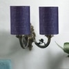 Devansh Metal Electric Wall Light in Antique Gold Colour with Blue Shade Count of 2 Lights