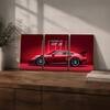 The Castle Decor Red Porsche GT3 Sports Car Wall Art Set of 3 14x20 Inch