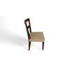 Newport wood Set of 2 Dining Chairs in Beige Mossy Fabric Cushioning with DARK WALNUT FINISH