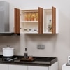 3 Doors Modular Wall Mounted Kitchen Cabinet With Adjustable Shelf In Highland Pine Finish
