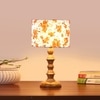 Devansh Multicolor Cotton Table Lamp With  Wood Natural Base (7X7X15.5 Inches)-14