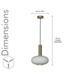 Maloto Frosted White Luster And Brass Hanging Light