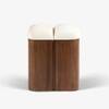 Loaf Solid Wood Pouf in White Colour