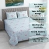 Puru Green Shade Floral 400 TC Cotton Flat Super King Size Bedsheet with 2 Pillow Covers – Threads