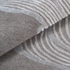 Handmade Wool Silk Area Rug Abstract Contour Taupe 9 x 12 Feet Carpet