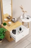Hexa Red Engineered Wood Dressing Table in Giant Wood and Frosty White Colour