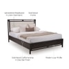 Cayman Upholstered King Size Non Storage Bed in Oak Grey and Cream White
