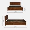 Morven Hydraulic Solid Wood Bed Queen Size in Provincial Teak Finish