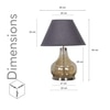 INGRAM Smoke Glass and Metal Table Lamp With Black Cotton Shade