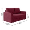 Alfon 2 Seater Velvet Pull Out Sofa Cum Bed with Storage In Maroon