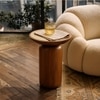 Lusso Solid Wood Side Table in Brown Colour