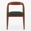 Zen Solid Wood Dining Chair in Honey Finish & Olive Leatherette Colour