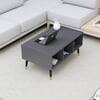 Hexa Engineered Wood Coffee Table With Storage And Open Rack In Slate Grey