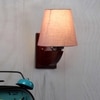 Devansh Solid Wood Electric Wall Light in Grey Colour with Grey Shade Count of 1 Light