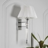 Aberdeenshire Glass and Chrome Wall Light With Off White Cotton Shade