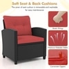 Carry Bird Wicker Patio Furniture Outdoor Balcony Chairs In Black And Red Colour