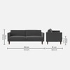 Tharoli Velvet 3 Seater Sofa in Grey Colour