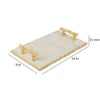 Rectangular Marble Tray with Gold Handle